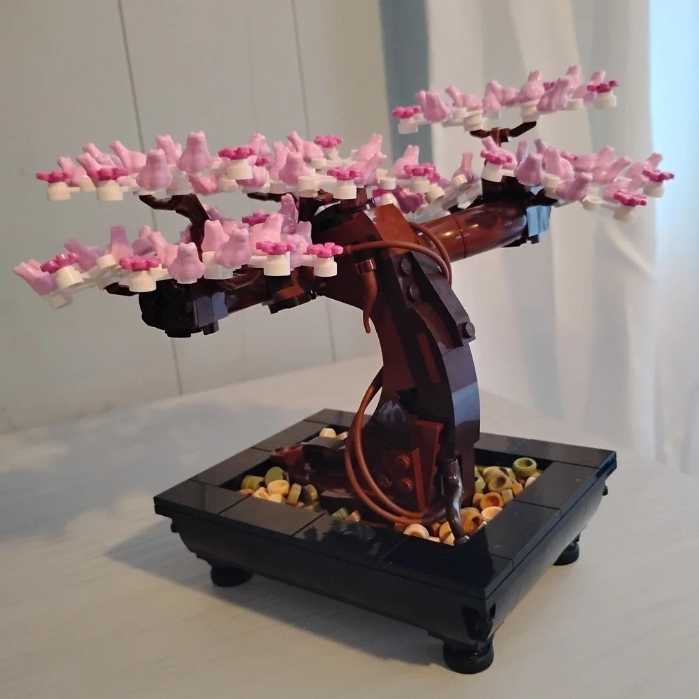 LEGO Botanicals Icons Bonsai Tree 10281 W/ Instructions Pink Frog Cherry Blossom